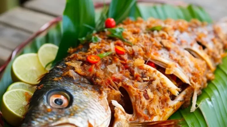 Fish Stuffed with Lemongrass and Lime Leaves