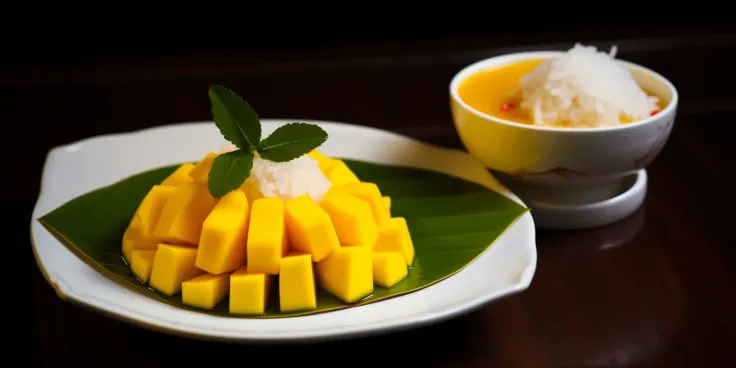 Khao Neow Ma Muang (sticky with mango) is an all-time favourite street food in Chiang Mai